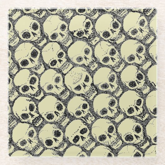 壁のスカル ガラスコースター (正面)