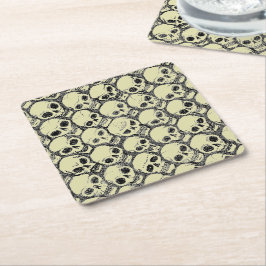 壁のスカル スクエアペーパーコースター