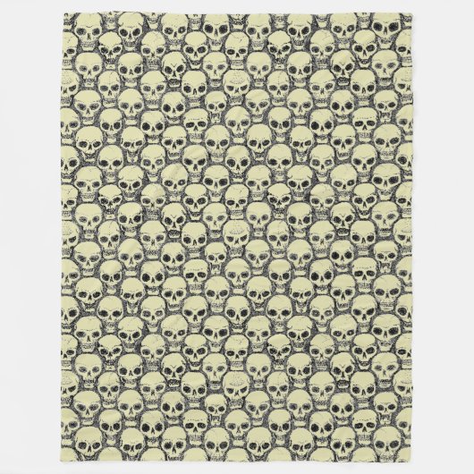 壁のスカル フリースブランケット (正面)