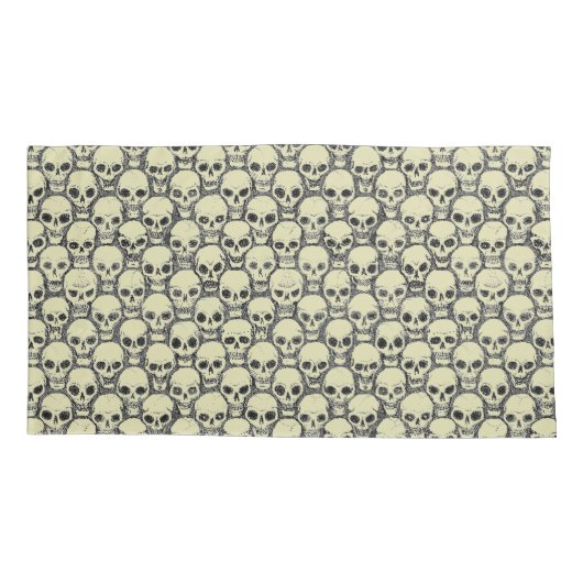 壁のスカル 枕カバー (裏面-左)