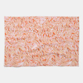 壁のテクスチャのように見える、サーモンカラー キッチンタオル (横)