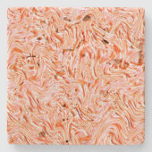 壁のテクスチャのように見える、サーモンカラー ストーンコースター (正面)