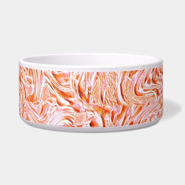 壁のテクスチャのように見える、サーモンカラー ボウル (正面)