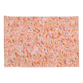 壁のテクスチャのように見える、サーモンカラー 枕カバー (裏面-右)