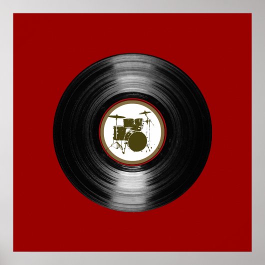 壁のドラムのレコード ポスター (正面)