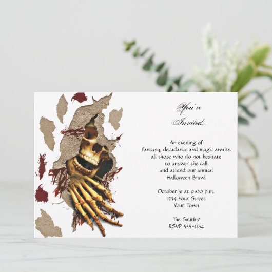 壁のハローウィンパーティを通って引き裂く骨組 招待状 (スタンド正面)