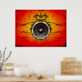 壁のポスターに音楽のスピーカーを貼る ポスター (キッチン)