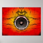 壁のポスターに音楽のスピーカーを貼る ポスター (正面)