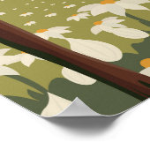 壁のポスター森林風景、森の中の家 ポスター (角)