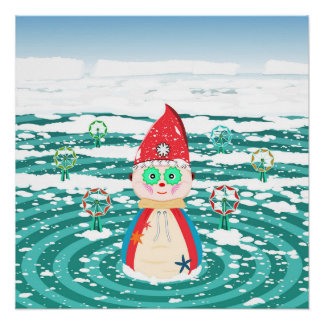 壁のポスター – 遅れたクリスマスのイラストレーション。 ポスター