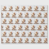 壁の上のラブラドードルドリング ラッピングペーパー (フラット)