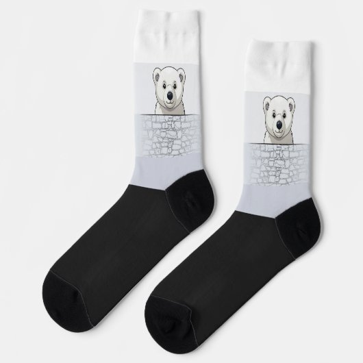 壁の上を見つめるクマの白い影 ソックス (左)