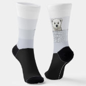 壁の上を見つめるクマの白い影 ソックス (傾斜あり)