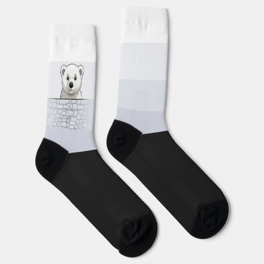 壁の上を見つめるクマの白い影 ソックス (右)