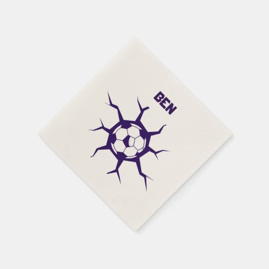 壁の中のサッカーボール スタンダードカクテルナプキン (角)