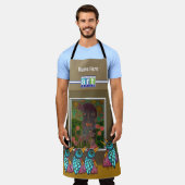 壁の全面プリント エプロン (着用した状態)