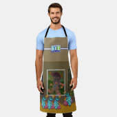 壁の全面プリント エプロン (着用した状態)