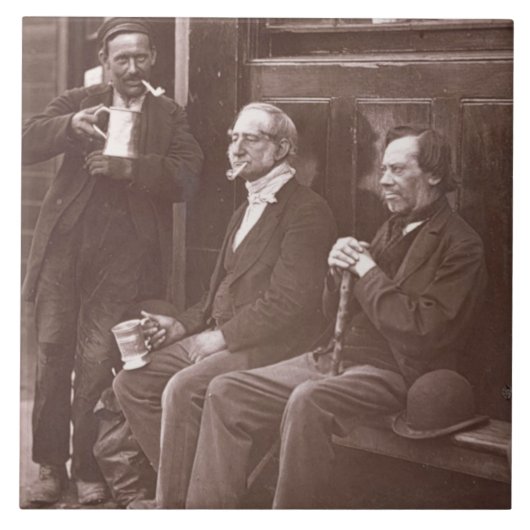 壁の労働者1876-77年(woodburytype) タイル (正面)