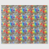 壁の包装紙の落書きの通りの芸術のペンキ ラッピングペーパー (フラット)