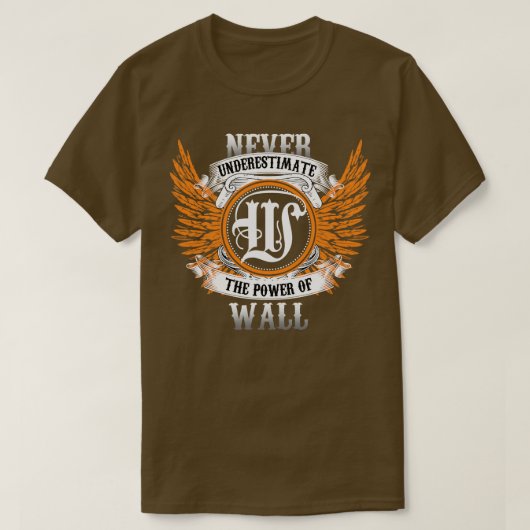 壁の名前のシャツはWの力を過小評価しない Tシャツ (デザイン正面)