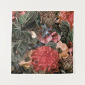 壁の壁画。花と植物の茎 タペストリー (正面)