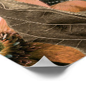 壁の壁画。花と植物の茎 ポスター (角)