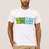 壁の定期テーブル名のシャツ Tシャツ (正面)