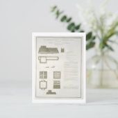 壁の平面図、断面図、素晴らし立面図 ポストカード (スタンド正面)