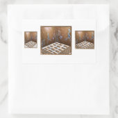 壁の床のタイル姿の近く。 長方形シール (バッグ)