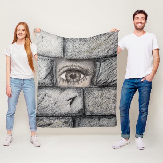 「壁の後ろから見る」 フリースブランケット (インサイチュ)