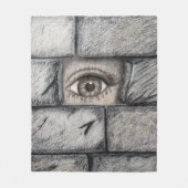 「壁の後ろから見る」 フリースブランケット (正面)