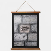 「壁の後ろから見る」 吊り下げ型タペストリー (正面)