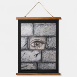 「壁の後ろから見る」 吊り下げ型タペストリー