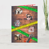 壁の後ろに閉じパーソナライズされた込められた面白いハロウィン カード (正面)