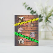 壁の後ろに閉じ込められたハロウィーン用注意テープ ポストカード (スタンド正面)