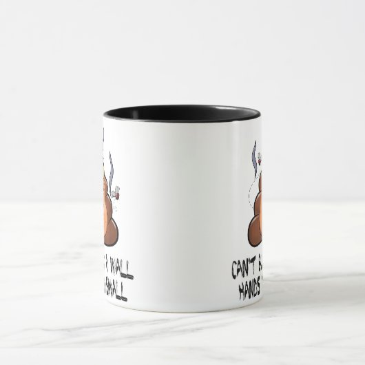 壁の手を小さすぎるアンチを構築できおもしろいない マグカップ (中央)