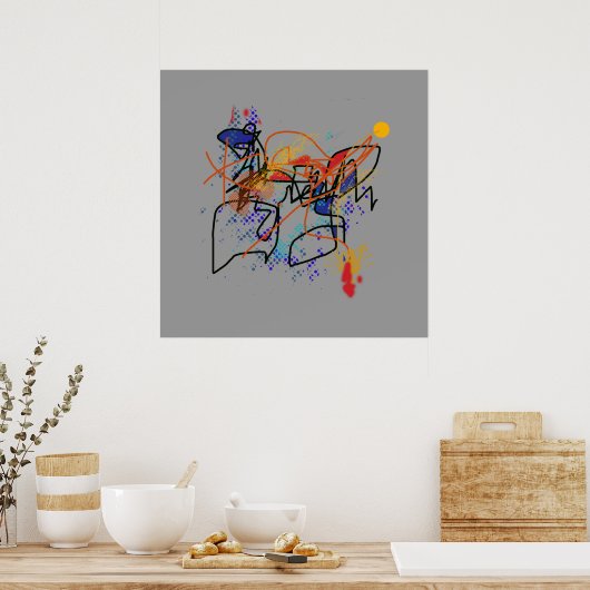 壁の抽象化 ポスター (キッチン)