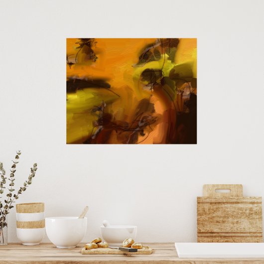 壁の抽象化 ポスター (キッチン)