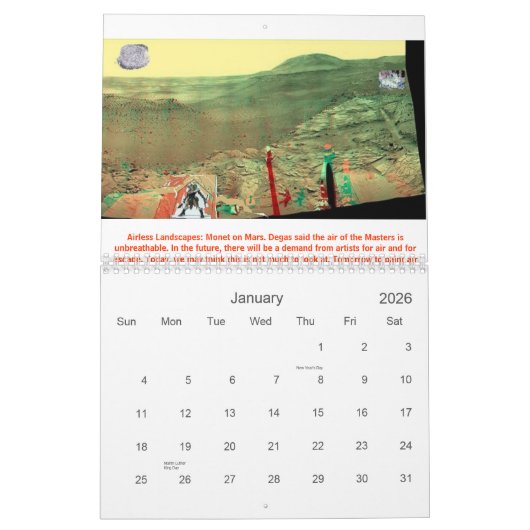 壁の日曜日、壁の日曜日、のひび… カレンダー (1月 2026)