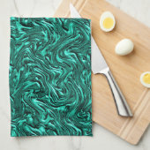 壁の玉の緑のテクスチャのように見える キッチンタオル (四つ折り)