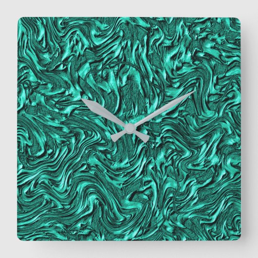 壁の玉の緑のテクスチャのように見える スクエア壁時計 (正面)