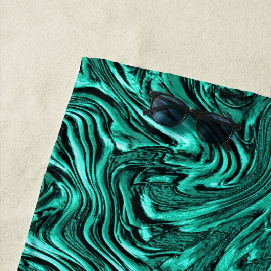 壁の玉の緑のテクスチャのように見える ビーチタオル (インサイチュ)