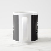 壁の穴から顔を出すかわいいエイリアン ジャンボコーヒーマグカップ (裏面)