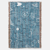 壁の美しい落書き緑の書道 スローブランケット (正面縦)