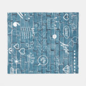 壁の美しい落書き緑の書道 フリースブランケット (正面(横))