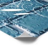 壁の美しい落書き緑の書道 ポスター (角)