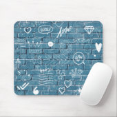 壁の美しい落書き緑の書道 マウスパッド (マウス)