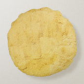 壁の薄い黄色の抽象芸術質感の漆喰 ラウンドクッション (裏面)