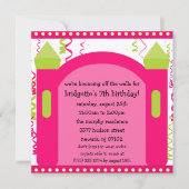 壁の跳ね返りが、家の誕生日パーティーを跳ね返す 招待状 (正面)