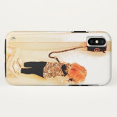 壁の電話で話している小さな女の子ヴィンテージの一見 Case-Mate iPhoneケース (裏面(横))